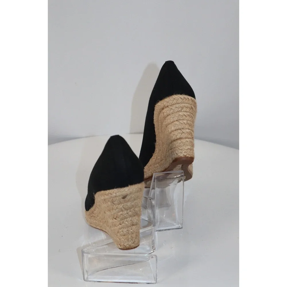 J‎ Crew Women's Canvas espadrille Wedge Black- Size 7.5